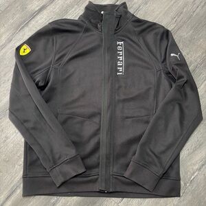 Puma Scuderia Ferrari Track Jacket Men's Black Sz Large Embroidered Full-zip